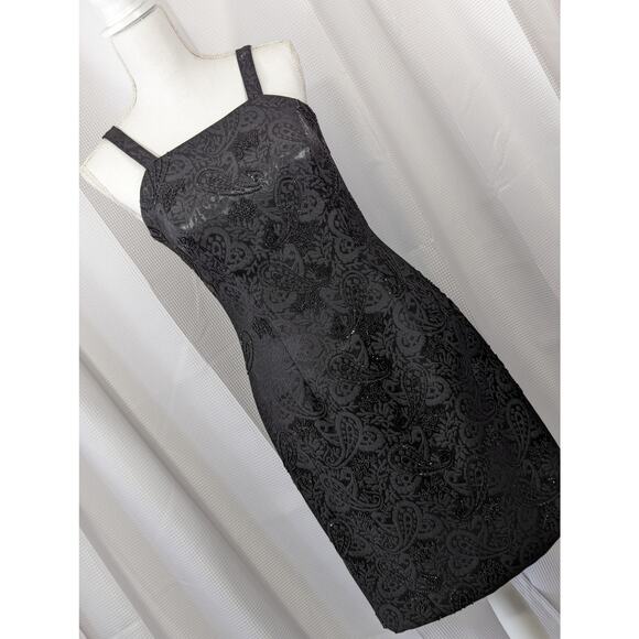 NWOT! DEMETRIOS! LUXE, HAND BEADED  PAISLEY FLORAL "LITTLE BLACK DRESS!" SZ 6 - Picture 8 of 8